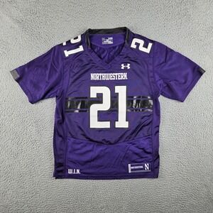 Northwestern University Wildcats #21 Football NCAA Jersey Youth L Purple Loose